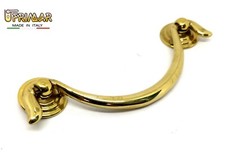 MANIGLIA PER MOBILI ANTICHI CLASSICI Interasse mm.64 OTTONE LUCIDO ditta BESANA