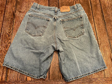 vintage LEVI'S 560 Loose Fit men's size 36 blue denim jean shorts WHITE TAB