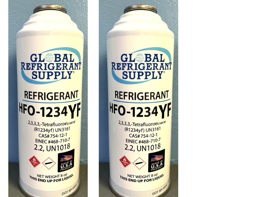 GLOBAL REFRIGERANT SUPPLY R1234yf Refrigerant Automotive Air Conditioning 2 Can Recharge Kit