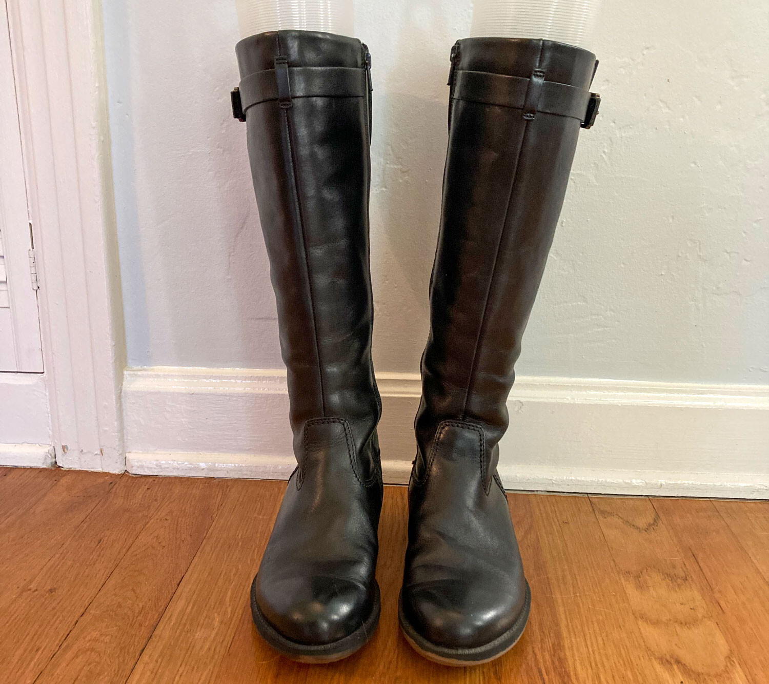 Ecco Black Leather Womens MidCalf Boots eBay