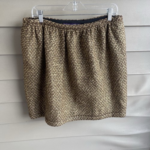 Ralph Lauren Purple Label, Vtg Ralph Lauren Purple Label Women's 10 Brown Woven/Tweed Skirt Wool/Cashmere