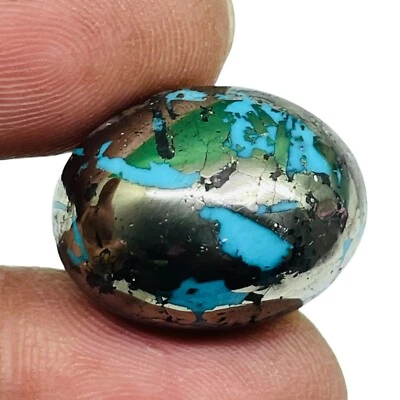 43.35 Cts Natürlich Türkis 21x16.5mm Oval Cabochonschliff Lose Unbehandelt - Bild 1 von 4