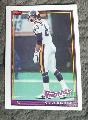 1991 Topps Football Card #383 Steve Jordan - Minnesota Vikings - 第 1/2 張圖片