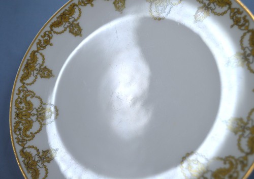 LIMOGES HAVILAND FRANKREICH SALAT DESSERTTELLER HSCH 522-1 BRAUN GELB ROLLEN - Bild 7 von 9