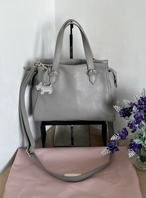 Umhängetasche Radley grau genarbtes Leder Crossbody kommt im Staubbeutel