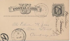 Cambridge Station Massachusetts N in circle on postal card