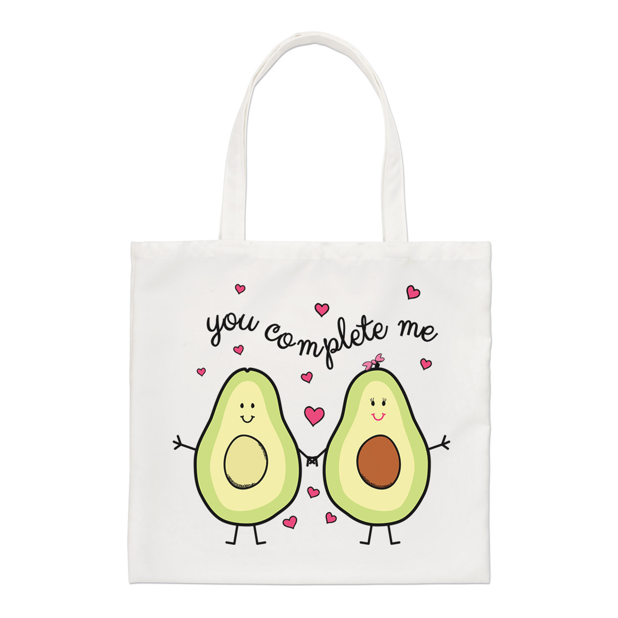 Avocado You Complete Me Regular Tote Bag Funny Shopper Shoulder Valentines Day