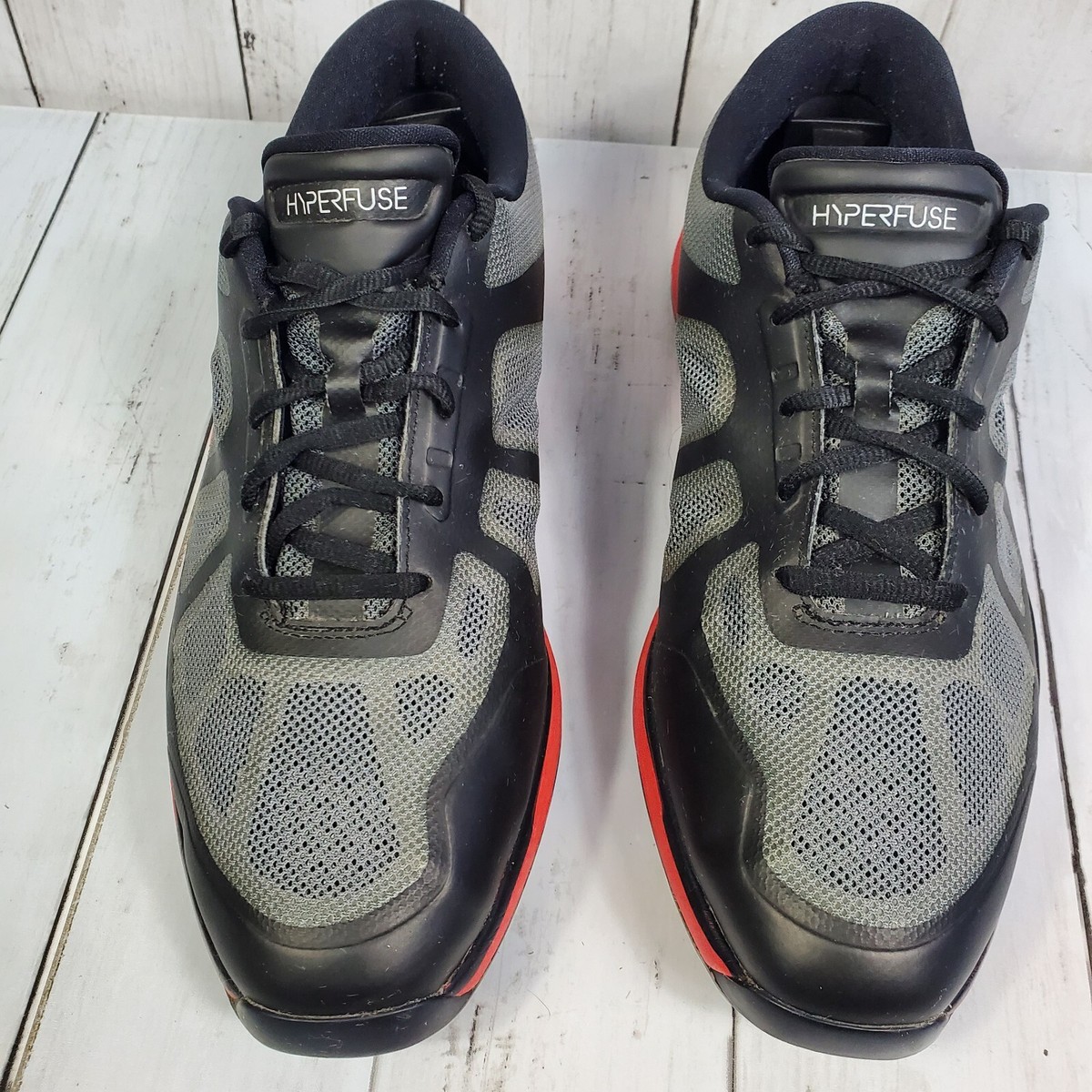 Nike Hyperfuse Lunar Ascend Mens Sz 10 Black Gray Golf 