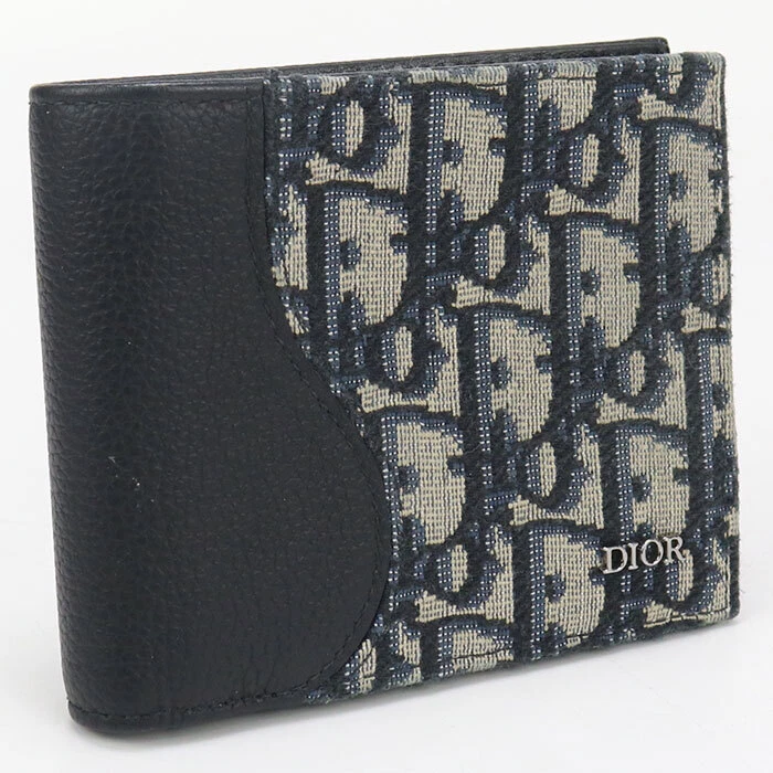Dior 2ADBC306YKS H05E Portefeuille Plié Selle Dior Oblique Marine Homme