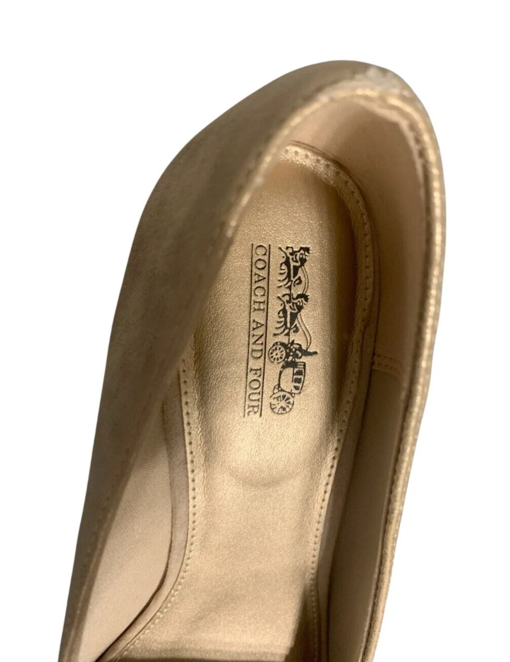 Zeppe Coach e Quattro Formali Marrone Con Tinta Oro In Ottime Condizioni Taglia 10