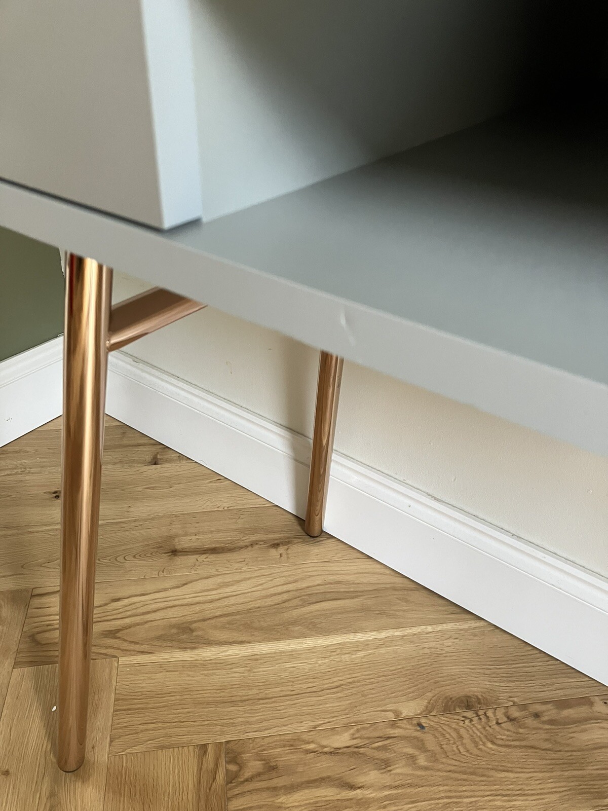 Habitat Valence Office Desk Grey and Rose Gold eBay