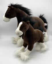 GUND  Clyde     Dale  the Clydesdale Horse Small  Large Plush Set 042985 042984