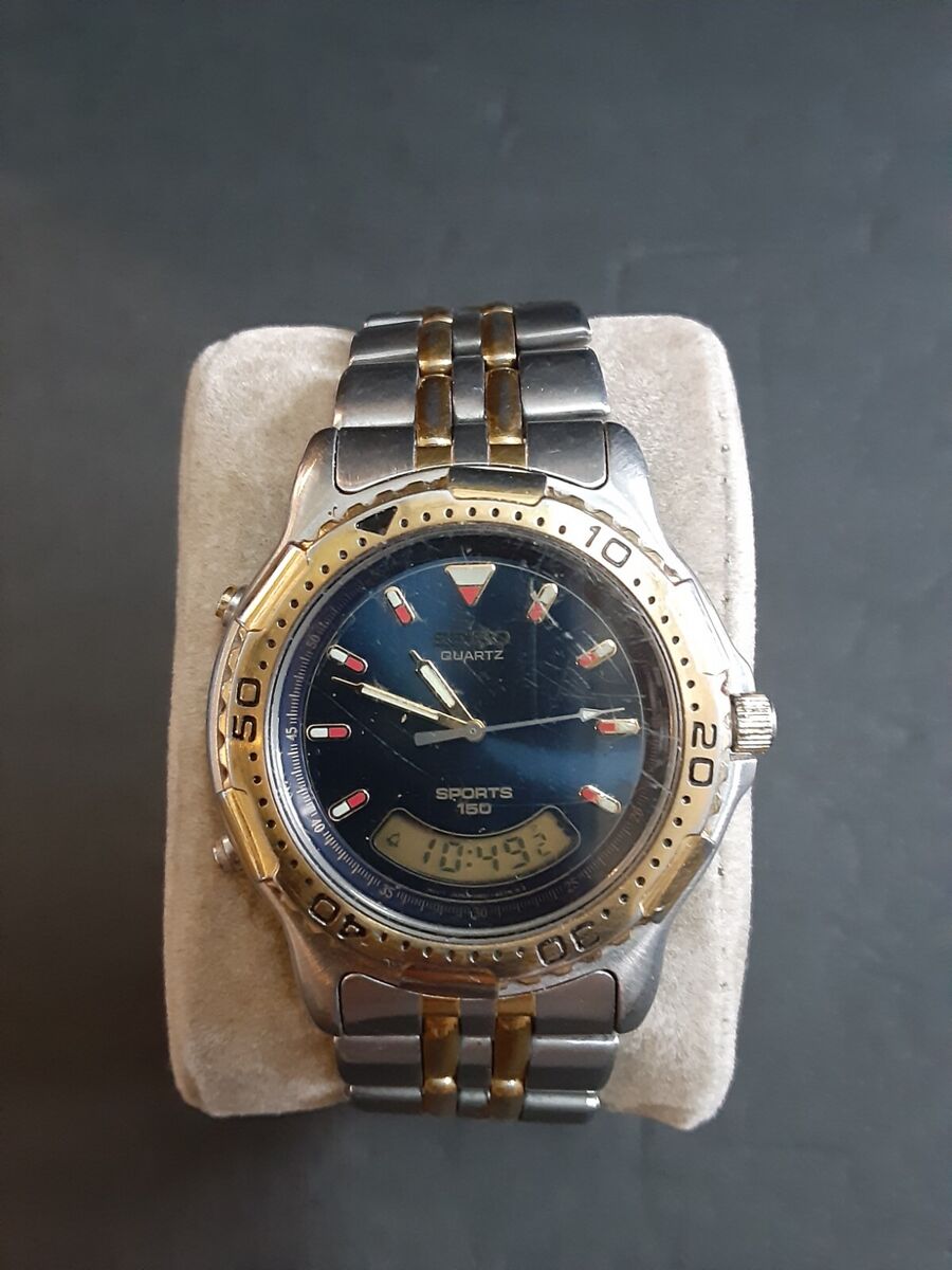 Vintage Seiko Mens Quartz Sports 150 Digital/Analog Watch | eBay Vintage Seiko Mens Quartz Sports 150 Digital/Analog Watch | eBay