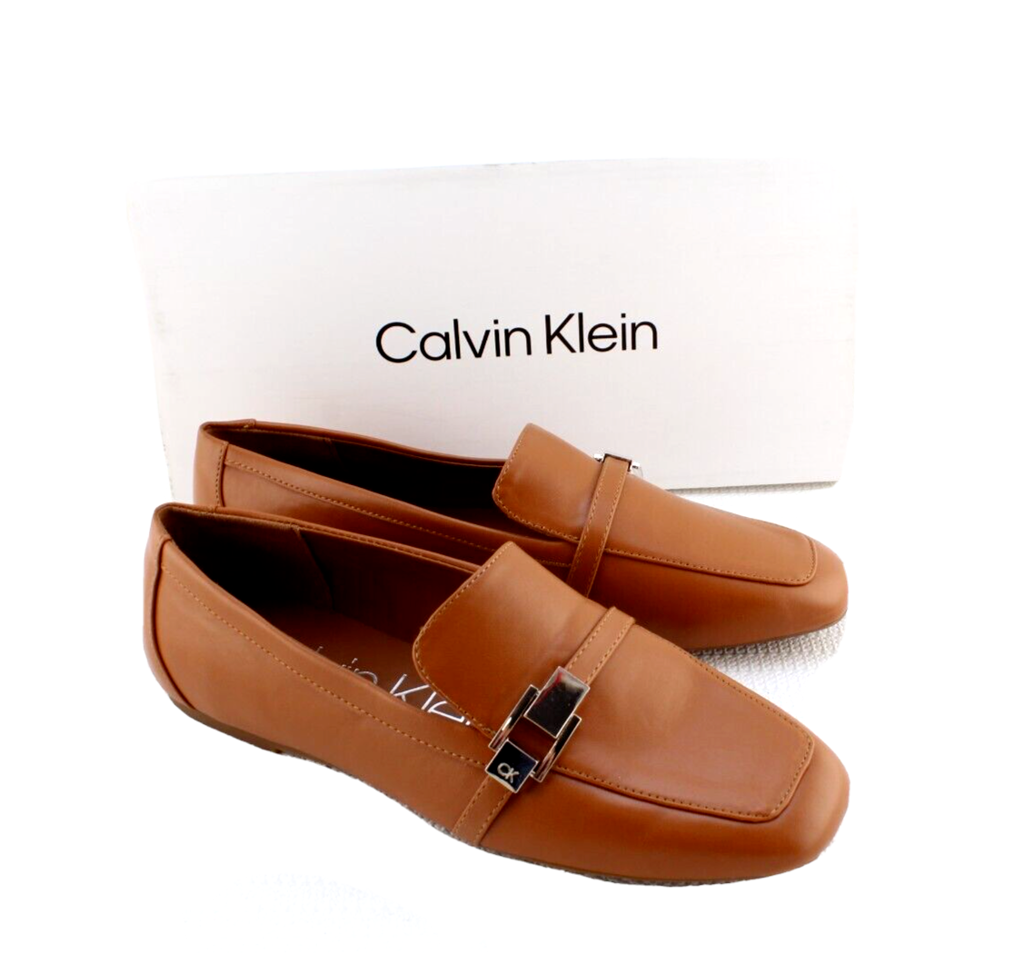 New CALVIN KLEIN KCelanor Size 7 Cognac Brown Women's Fashion Loafer MSRP  $89 196496563768 | eBay