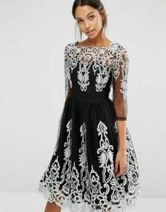 premium lace midi dress
