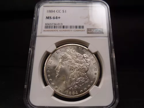 1884-CC MS64+ (Plus) Morgan Silver Dollar NGC Certified Near Gem - White
