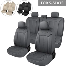 Leather Car 5 Seat Cover Full Set Front Rear Cushion Protector For Honda Civic