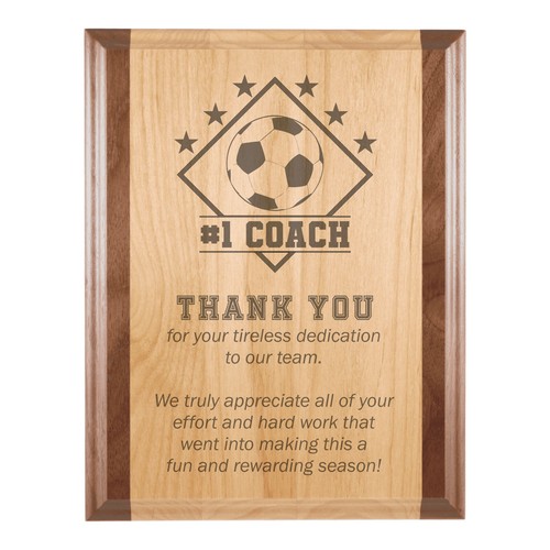 Sports Award Soccer Number #1 Coach Wood Wall Plaque, Appreciation Gifts - Picture 4 of 5