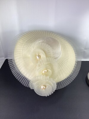 Brenda Waites Bolling Beige Church Dress Party Wedding Runway Hat Made In  USA | eBay