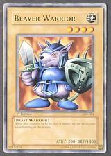 Yugioh TCG- Beaver Warrior - LOB-064 - HP - 1st Edition - Vintage - Common 2002