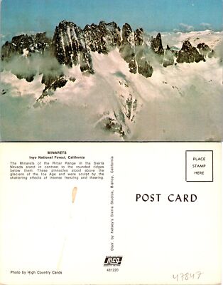 Minarets Inyo National Forest CA Postcard Unused 47847