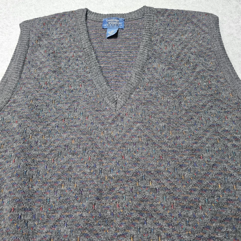 Cambridge Classics Mervyns Hombres Grande Mezcla de Lana Suéter Chaleco Multicolor ITALIA Foto 4 de 4