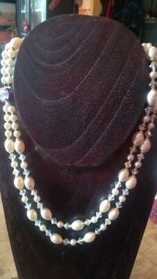 Collier Vintage Ancien - Perles Nacrées Et Argent Massif, Bijou Ancien élégant