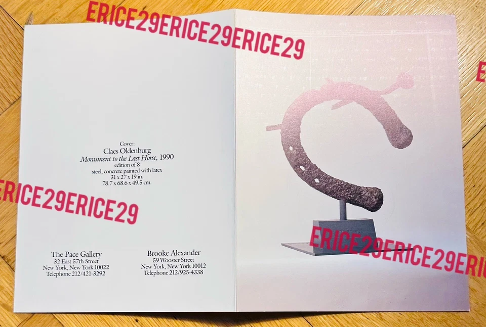 Claes Oldenburg 1991 Seagram Plaza NYC Invitación - "Monumento al último caballo" Foto 4 de 4