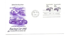 2262 17.5c Racing Car 1911 coil ArtCraft pair FDC 