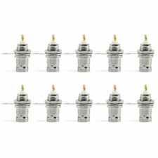 10Pcs Connector BNC Female Jack Bulkhead Solder Panel Mount Straight USA