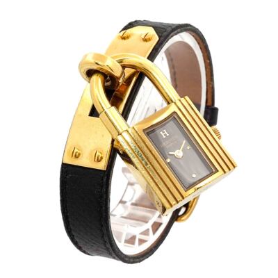 Hermes Kelly Watch Quartz Black Dial HERMES KELLY Watch Quartz Black Dial Leather Ladies Watch  main image 2