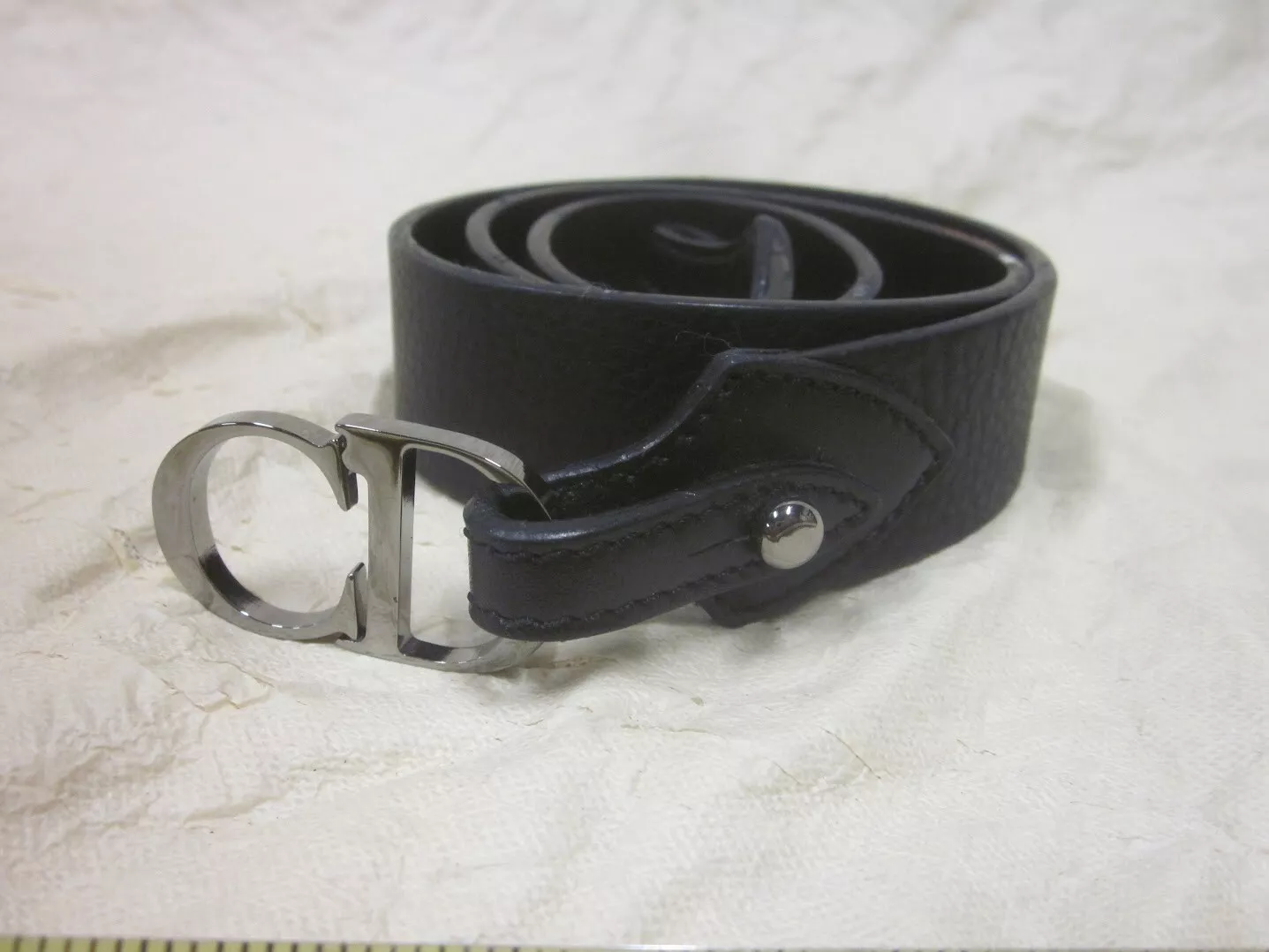 Authentique ceinture cuir Christian Dior logo CD boucle taille 75