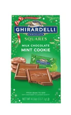 Ghirardelli Chocolate Square Limited Edition Milk Chocolate Mint Cook 4.1 oz Bag
