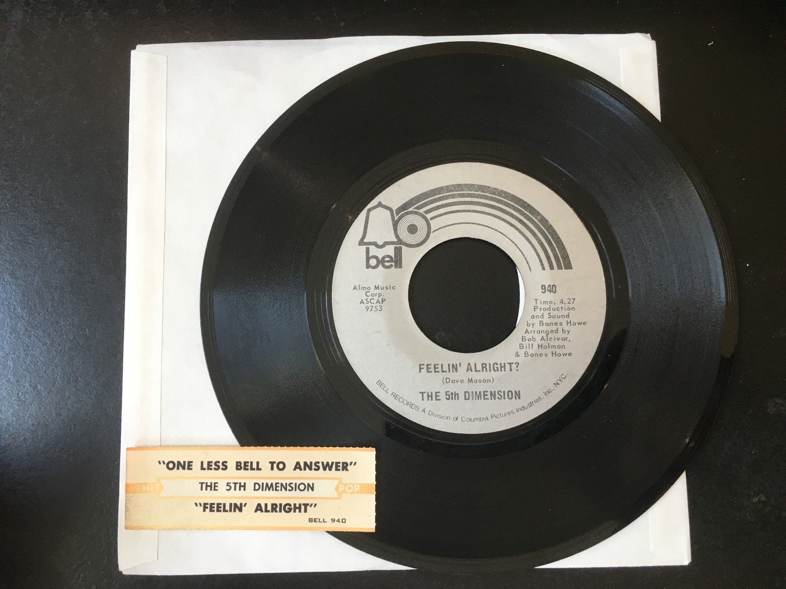 5th DIMENSION One Less Bell To Answer w/ TITLE STRIP Bell VG++ eBay