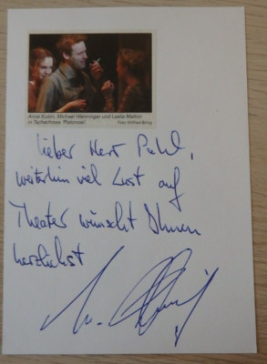 Handschriftliches Autogramm Theater TV Schauspieler Michael Wenninger (113353)