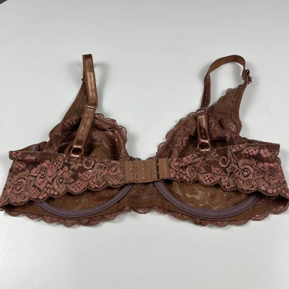 La Vie en Rose Roselle embroidered Unlined Underwire lace bra 36D - Imagem 2 de 4