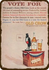 1964 OLD CROW Bourbon Whiskey Vintage-Look-Edge *DECORATIVE REPLICA METAL SIGN*