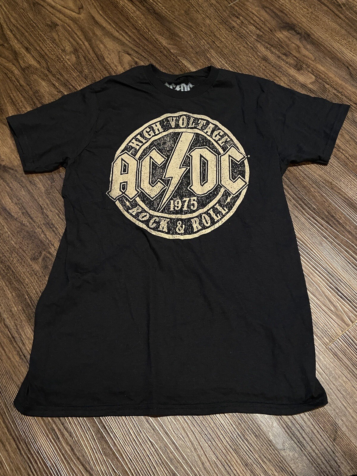 AC/DC High Voltage 1975 Black Graphic Shirt Sz S - Gem