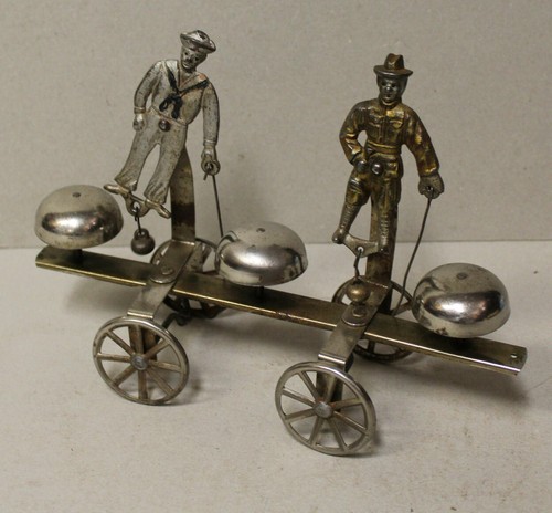 Cast Iron Soldier and Sailor Bell Antique Pull Toy – Watrous Mfg. Company - Picture 1 of 7