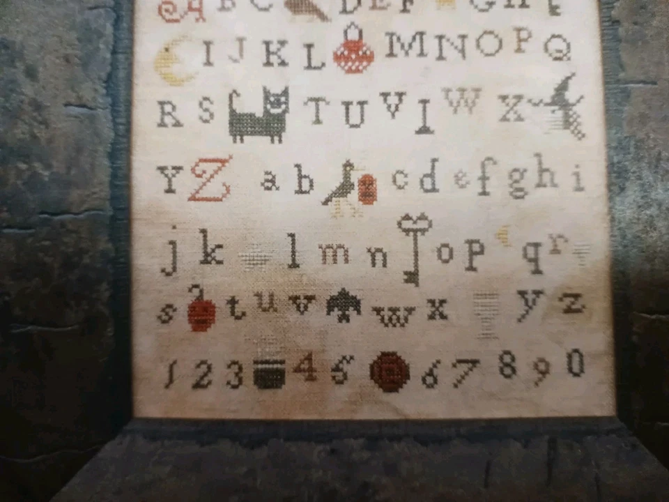 The Primitive Needle HALLOW SAMPLER Counted Cross Stitch Pattern Only OOP Autumn - Image 4 of 4