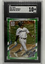 2021 Topps Jazz Chisholm Green Foil /499 SGC 10 RC #538 Marlins New York Yankees