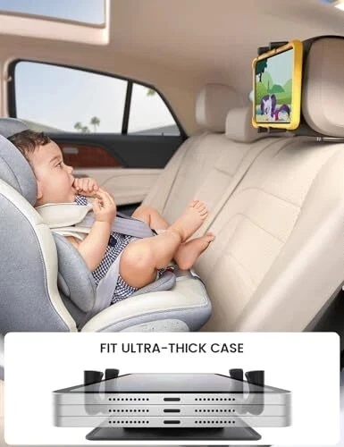  Soporte para Tableta para Reposacabezas de Coche - [Funda Gruesa Amigable] [Rotación 360°] Coche  Foto 4 de 4