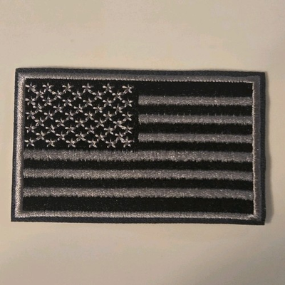 #ad USA American Flag Black and White Iron On Embroidered Patch 3quot; x 1.8quot; $1.98