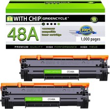 2 Pack CF248A 48A Black Toner Cartridge for HP LaserJet MFP M28a M28w M29a M29w