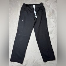 Figs Men  s Axim T2001S Black Cargo Drawstring Waist Scrubs Pants Size Small