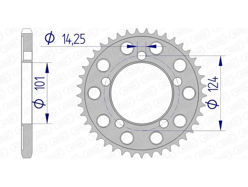 Pignon AFAM 72801 aluminium 525 remplacer transmission usée de moto