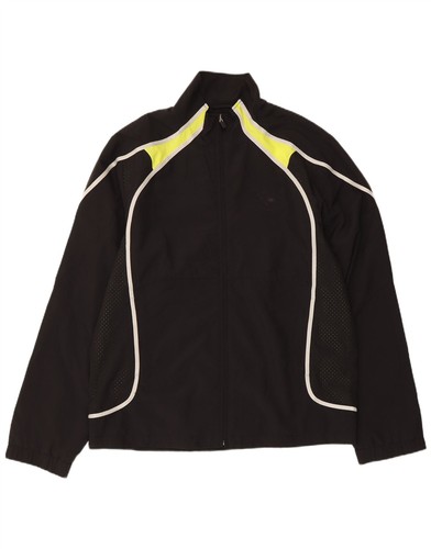 LOTTO Mens Tracksuit Top Jacket Medium Black Colourblock Polyester AL05