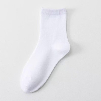 Men Black White Warm Socks Set Autumn Winter Male Solid Color Sport Short Socks