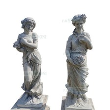 2 Statua Statue Stagioni cm 100 Inverno Primavera in cemento da Giardino esterno