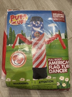 Puff Me Up Full Body American Flag Tube Dancer Adult One Size New Spooktacular